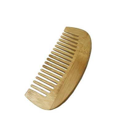 China Beard Care In The Home Use Natural Bamboo Wide Tooth Men Mustache Detangling Wooden Beard Comb for sale