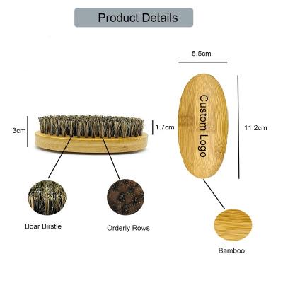 China Beard Care In The Handle Current Wholesale Bamboo Boar Stiffen Mustache Beard Hair Brush For Men for sale