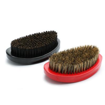 China Promotional High Quality Curved Beard Care Stock Wave Boar Straighten Wooden Beard Hair Brush for sale