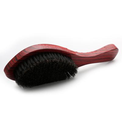 China Long Handle 360 ​​Beard Salon Stock Beard Care Beard Hair Brush Wave Soft Boar Wood Hair Brush For Men for sale