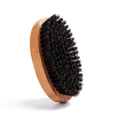 China 100% Custom Beard Care Private Label Logo Men Beard Brushes Bamboo Wood Boar Bristle Hair Brush for sale