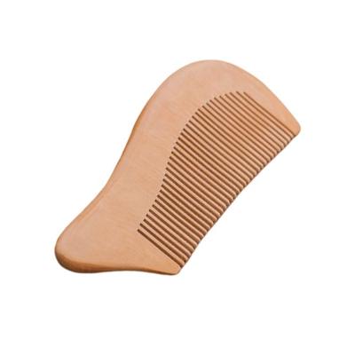 China Amazon Hot Selling Natural Handmade Wooden Beard Care Beard Hair Comb Cheap Peach With Fine Tooth for sale