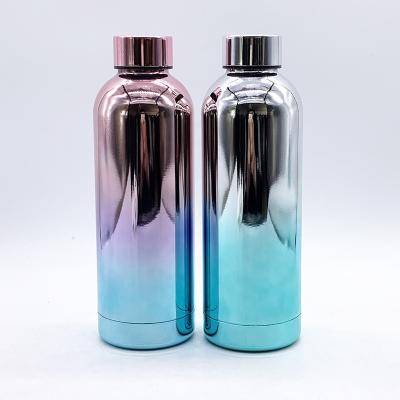 China 500ml 750ml PORTABLE Hot Sale Bottles Coating Stainless Steel Thermos Hot Water Glossy UV Vacuum Bottle for sale