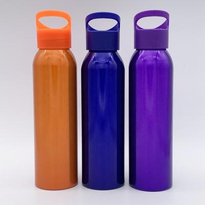 China Sustainable 20OZ Wide Mouth Sport Water Bottle Easy Carry Aluminum Water Bottle With Handle for sale