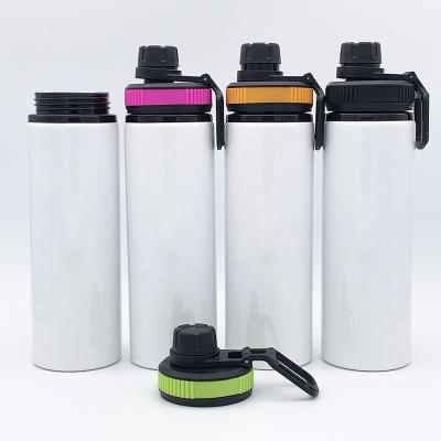 China Viable Wide Mouth 25oz Sublimation Empty Heat Transfer Printing Aluminum Sports Water Bottle With Pop Lid Blank Sublimation for sale