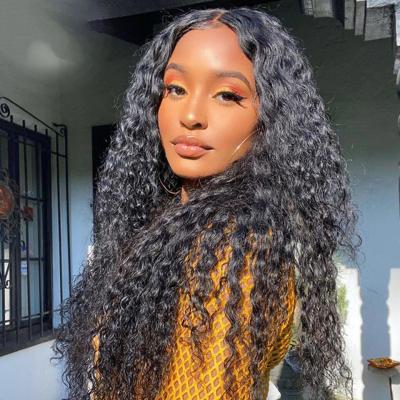 China Wholesale Water Wave Vendor 4*4 Lace Closure Wig Pre Plucked Brazilian Hair Lace Front Wigs Water Wave Wigs for sale