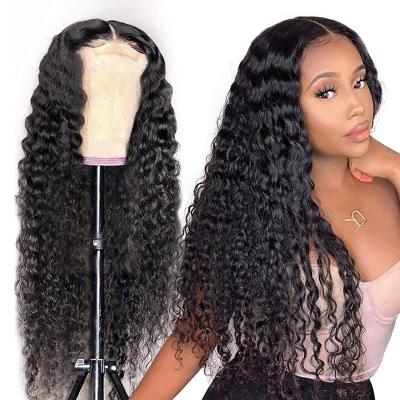 China Free Shipping Water Wave Wholesales Water Wave Wig,4*4 Lace Closure Wigs Brazilian Hair Wigs,Pre Plucked Free Lace Front Part Wig for sale