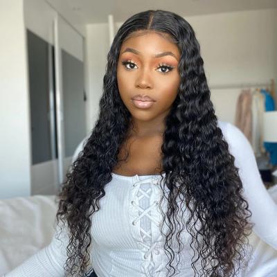 China Deep Wave HD Lace Front Human Hair Wigs For Women 4X4 Wave Frontal Wig Lace Closure Brazilian Deep Wave 13X4 Transparent Lace Wig for sale