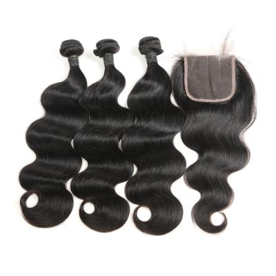 China Wholesale Natural Body Wave 10A Bulk Body Wave Bundles 100% Unprocessed Virgin Indian Hair With Closure Hair Bundles for sale