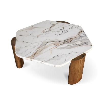 China Durable Hot Sale European Style Small Stone White Marble Tea Modern Coffee Tables for sale