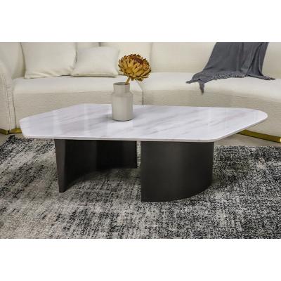 China Marble Top Durable Square Luxury Living Room Wooden Leg Modern Designer Center Coffee Table for sale