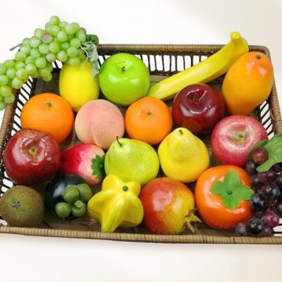 China Home Supermarket Natural Fake Artificial Decoration Wholesale Fake Styrofoam Touch Apple Red Orange Artificial Fruits for sale