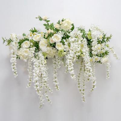 China Natural Touch Good Quality Luxury Artificial Flowers Row Wedding Party Flower Arrangement Table Hanging Artificial Runner For Sale for sale