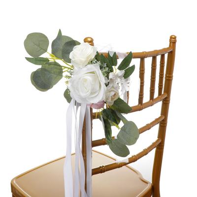 China Natural Touch Europe Style High Quality Forest Artificial Flower Wedding Chair Back Flowers For Outdoor Party Decor for sale