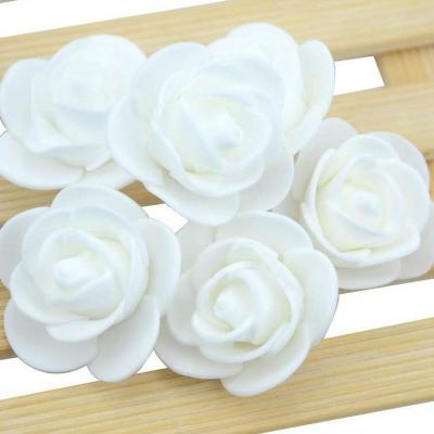 China Natural Wholesale Handmade PE Small Artificial Roses Touch 3.5cm Mini Artificial Foam Flowers Head Accessories Heads for sale