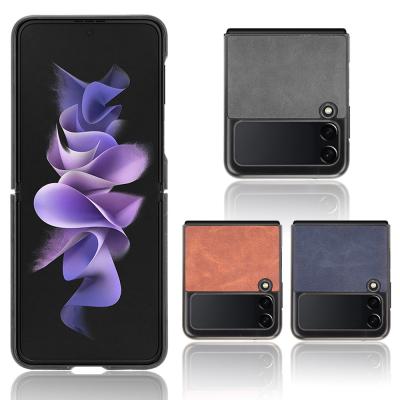 China Newest Anti-drop Ultra-thin Arrival Z Flip 3 Leather Phone Cases For Samsung Galaxy Z Flip 3 Times Cell Phone Covers for sale