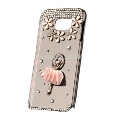 China Luxury Bling Dancing Girl Diamond Cell Phone Case Protector Cover For Samsung Galaxy S6 G9200 for sale