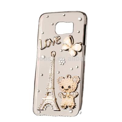 China Corner Four Protect Beautiful 3D Paris Effiel Shockproof Diamond Back Cover Case for Samsung Galaxy S6 for sale