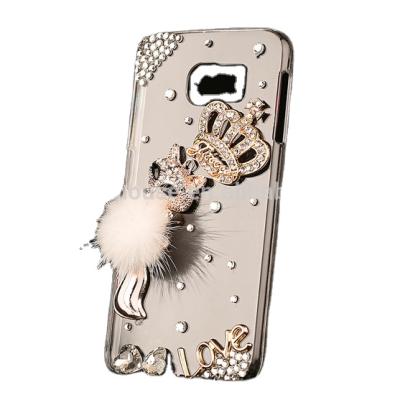 China Protect Fox Luxury alibaba-Handmade Wholesale Diamond Bling Girl Crown Cell Phone Case for Samsung Galaxy s6 for sale