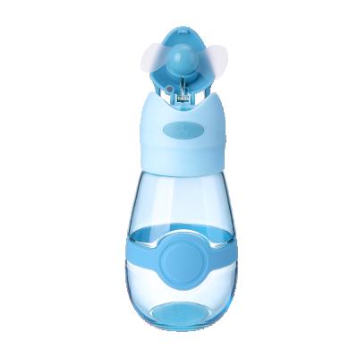 China 2018 Sustainable New Arrival Portable Sport Cup Plastic Water Bottle USB Fan for sale