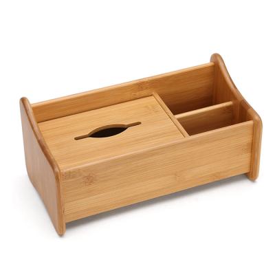 China Eco-friendly Hige Quality Bamboo Wooden Cloth Box Desktop Organizer for sale