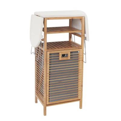 China Handles Birdrock Laundry Hamper Bamboo Basket with Storage Rack for sale