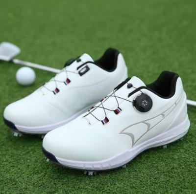 China Cheap Fashion Custom EVA Waterproof Rubber Sole Leather Studs Golf Shoes For Men for sale