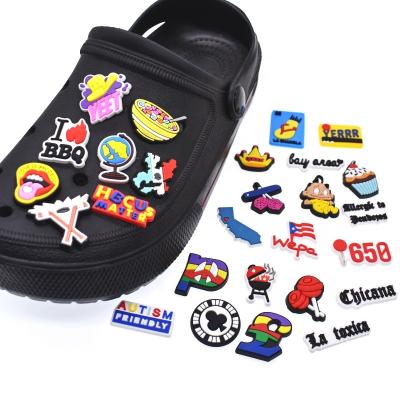 China New Fashion 2021 Trend Washable Clog Charm Soft Custom PVC Shoe Charm For Clog Shoes Accessory for sale