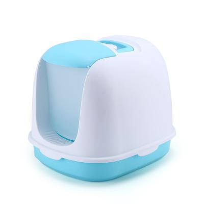 China New Design Viable Cat Litter Box Toilet Training Kit Deodorant Pet Full-Enclosed Garbage Tray Cat Litters Bedpans for sale