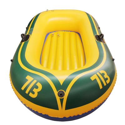 China Durable 1-3 Person Inflatable Boat PVC Inflatable Rowing Boat Set 175x115cm With Paddles Pump Up Kit And Rope Double Connection Fishing Boat for sale