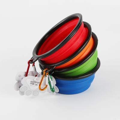 China Round Shape Sustainable Portable Collapsible Collapsible Custom Cat Dog Water Food Pet Feeding Bowl for sale