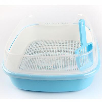 China 2 Viable Open Cat Litter Box Cat Litter Sifting Tray with Cover and Scoop for sale