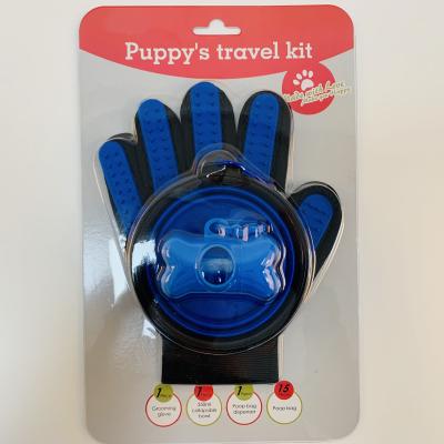 China Sustainable clean and hygienic puppy's travel kit, handle puppy's shedding hair, feeding, hygiene on the trip easily for sale