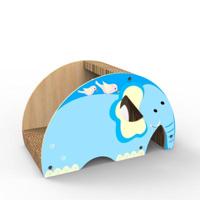 China Sustainable Elephant Design Cardboard Cat Scratcher Pet Product For Cat Scratching for sale