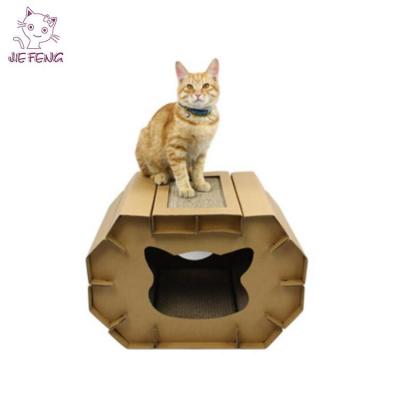 China Viable Unique Design Cardboard Cat House Indoor Cat House for sale