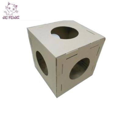 China Viable Unique Design Cheap Cat Cube Cardboard House for sale