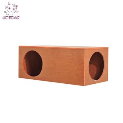 China Sustainable Tunnel Design Cat House With Sturdy Good Qualtity Material Colorful Outdoor Wooden MDF Cat House for sale