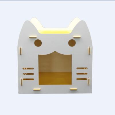 China 2018 Sustainable Soft Shape Design Cat MDF Colorful Cat House Furniture for sale