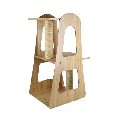 China Sustainable Modern Cat Furniture MDF Cat Liner Post Cat Tree Pet Product for sale