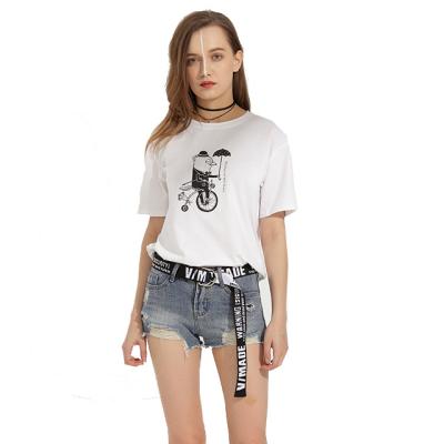 China High Quality Crop Top Women's Anti-Wrinkle Cotton Women's Oversized Custom Printing T-shirts T-shirt for sale