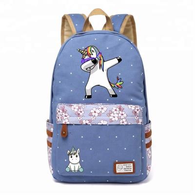 China And multi of none pink colorful cartoon fashion backpack printed canvas backpack for school children bag for sale