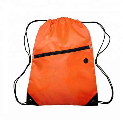 China Comfortable 210D Polyester Drawstring Backpack Laundry Bag Drawstring Bag Fashionable Custom Logo On Sale for sale