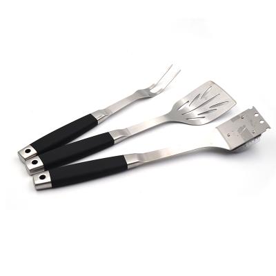 China Easily Cleaned Aluminum BBQ Tool Garden BBQ Grill Tool Kit 3 Pcs BBQ Tool for sale