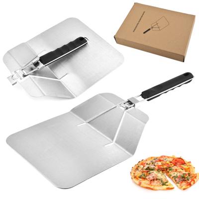 China Large Kitchen Stainless Steel Skin w/Folding Handle Pizza Paddle for sale