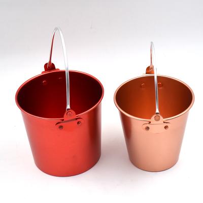 China China Beer Ice Bucket Environmental Friendly Aluminum Metal Single Layer Bucket Viable Mini Manufacturer Colorful Buckets With Handle for sale