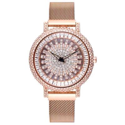 China New Fashion Luxury Milanese Water Resistant Women Strap Quartz Magnetic Wrist Full Diamond Watch Women JAW-0776 for sale