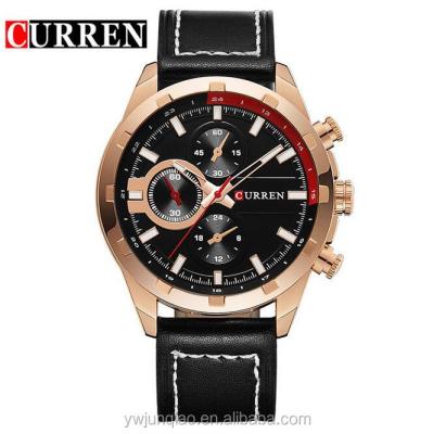 China Automatic Date Luxury Casual Men Watches Analog Military Sports Watch Leather Quartz Cureen Watches Men Leather Trim for sale