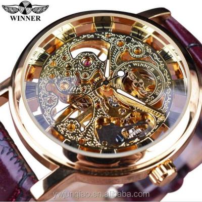 China Luxury Automatic Mechanical Skeleton Winder Watch Date Brand Winner Waterproof Watch Mechanism for sale