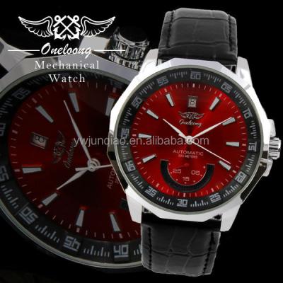 China Date good quality automatic genuine leather wrist watch. New model men's mechanical wristwatch. for sale