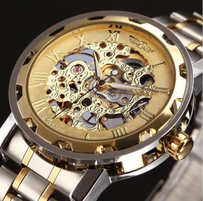 China Automatic Date Brand Top Men's Classic Skeleton Watch Stainless Steel Mechanical Watch for sale